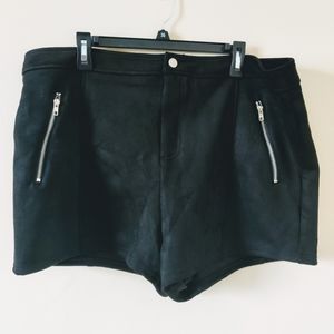 Faux Suede Knit Shorts